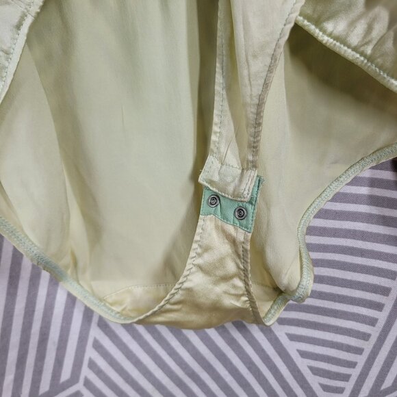 ESCADA Vintage 100% Silk Pink Green Gold Bodysuit Size Large 40 Wrap Top Royal - Picture 4 of 9